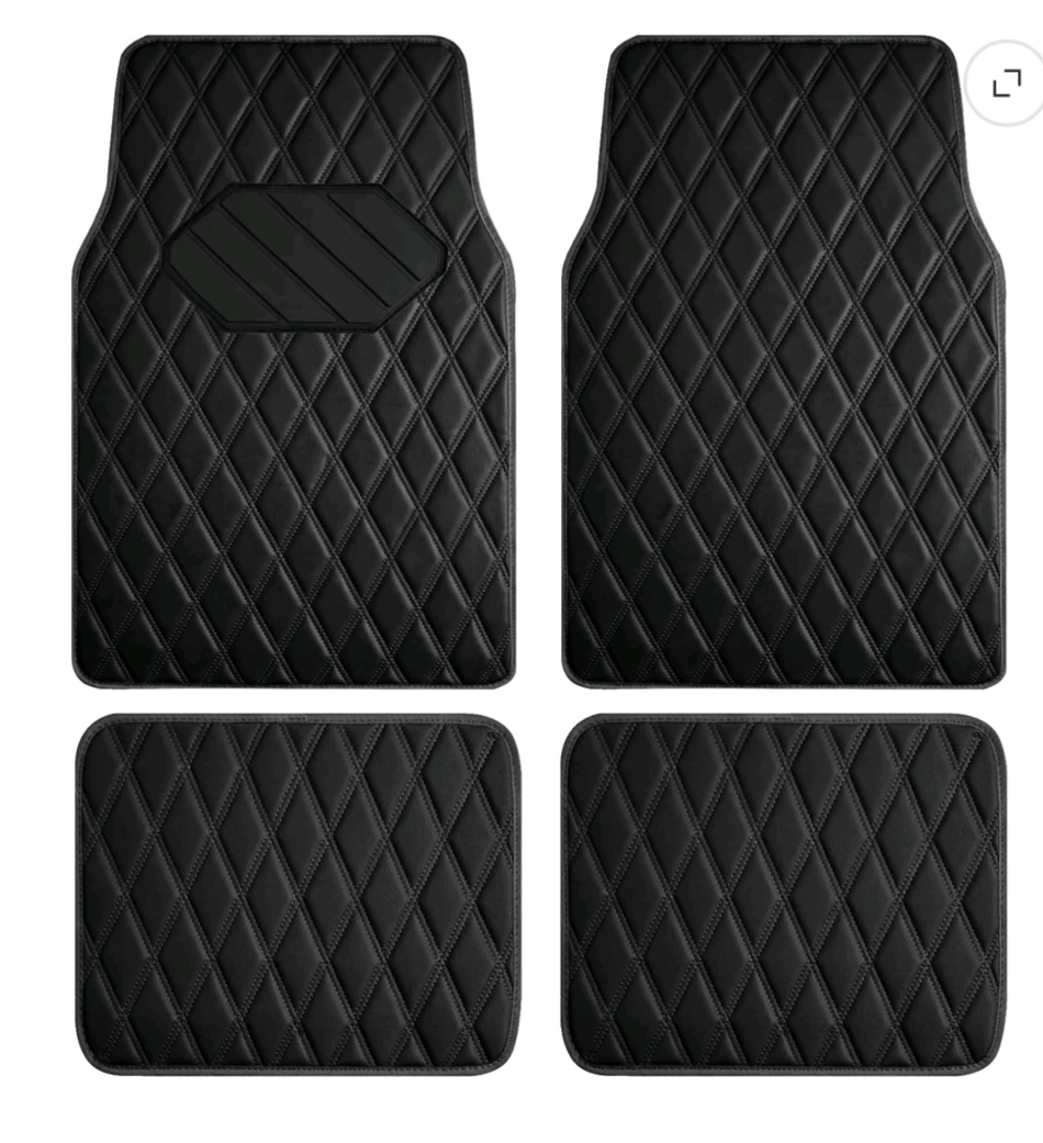 Leather Car Floor Mats – 4-Piece Universal Set